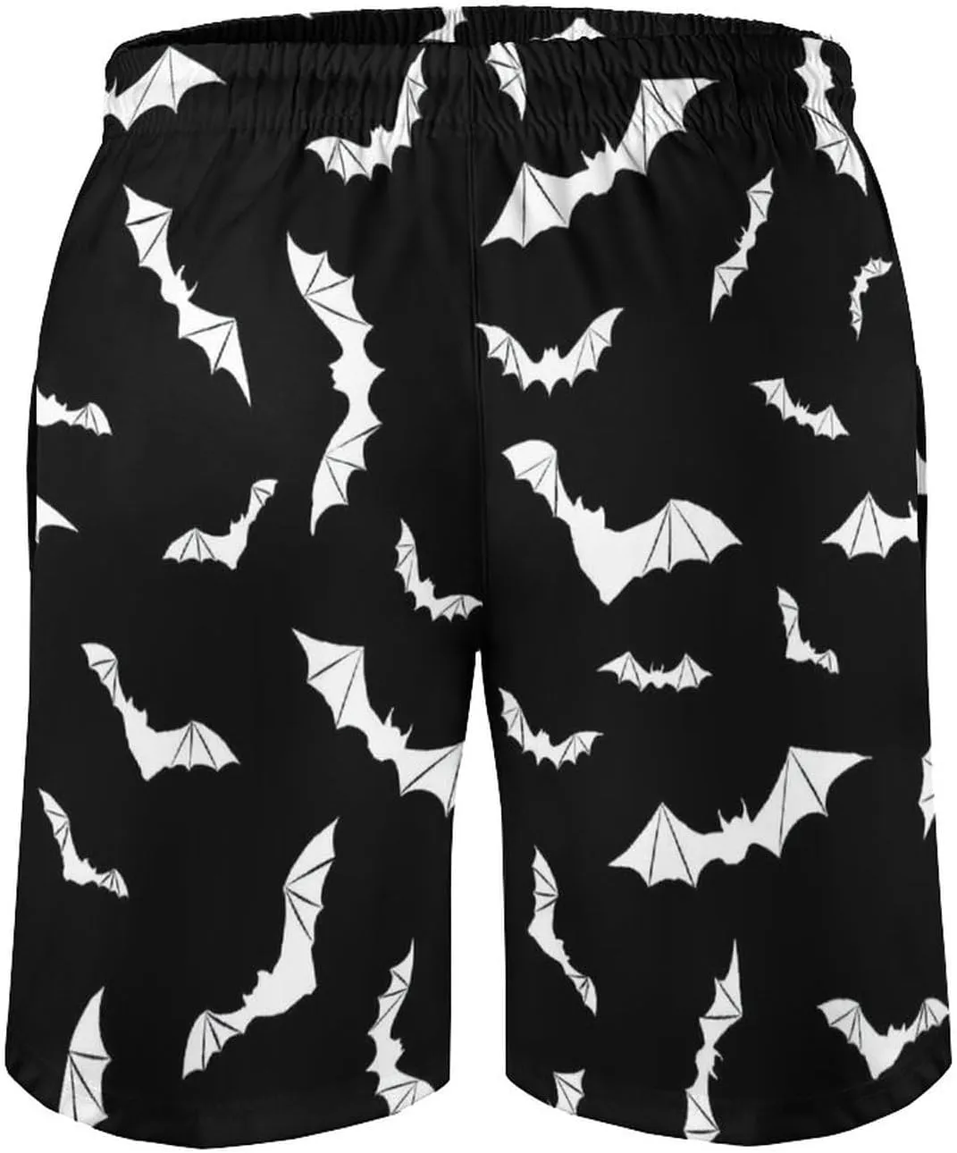 Bats Halloween Goth Mens Swim Trunks Quick Dry Summer Beach Board Shorts with Mesh Lining