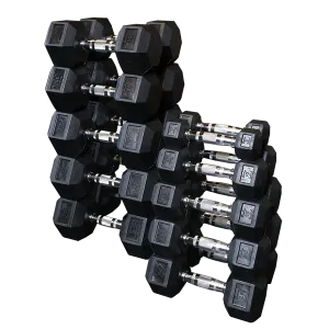 Body-Solid Tools Rubber Coated Hex Dumbbell Set SDRS