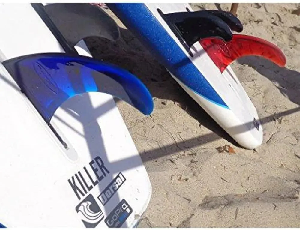DORSAL Signature Surf SUP Single Center Fin for Longboard Surfboard Blue Polycarbonate