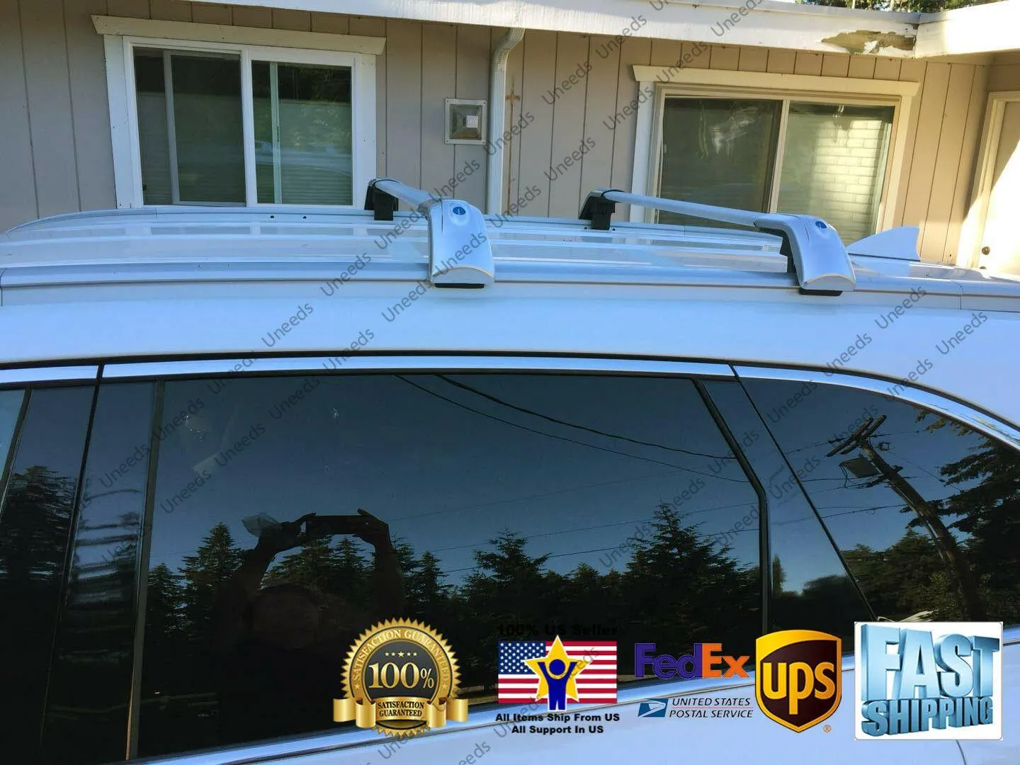 Fit 2010-2025 AUDI Q7 Baggage Luggage Cross Bar Crossbar Sliver Top Roof Rack