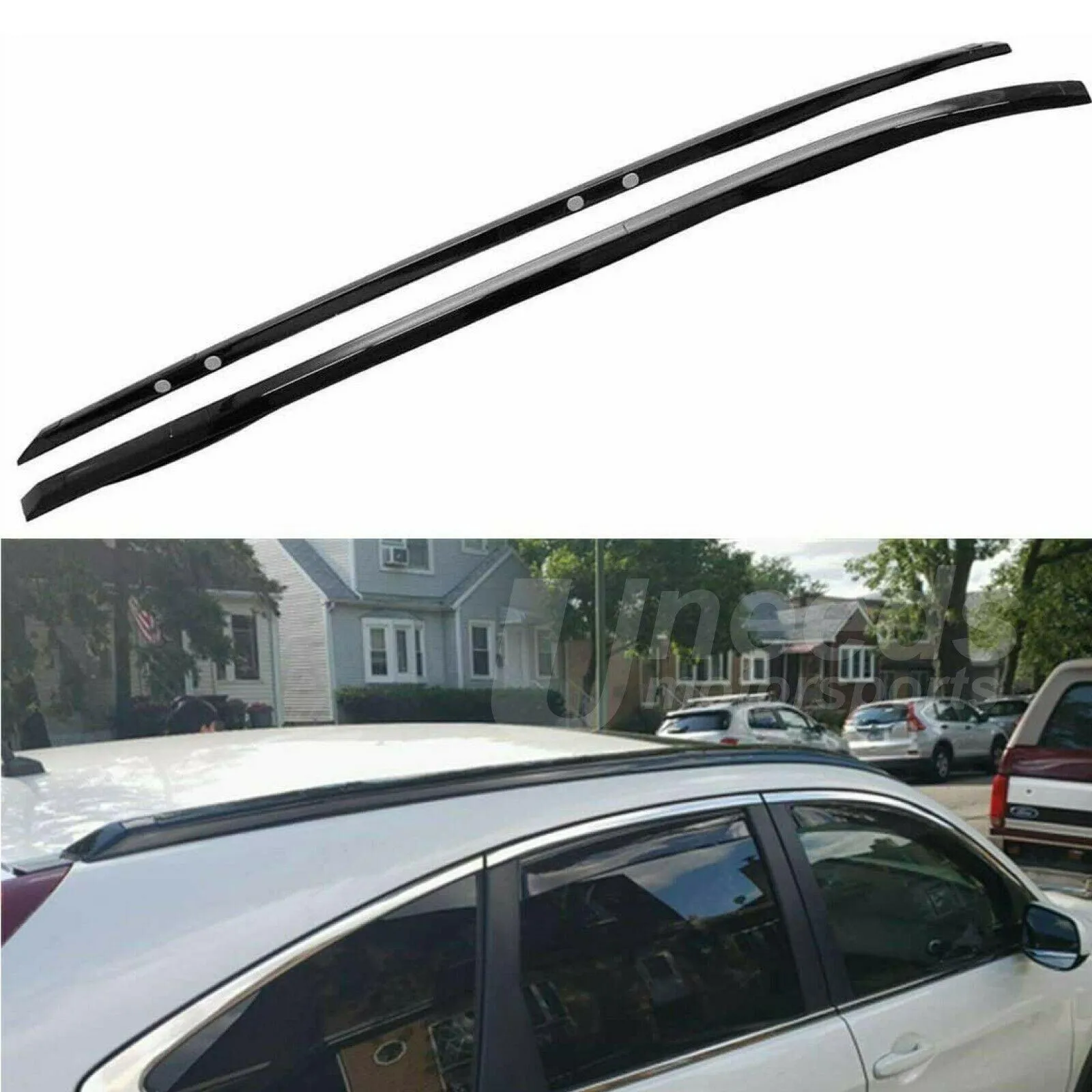 Fit 2012-2016 Honda CRV CR-V Black Silver Roof Rack Side Rail Bar Cross Bar Set