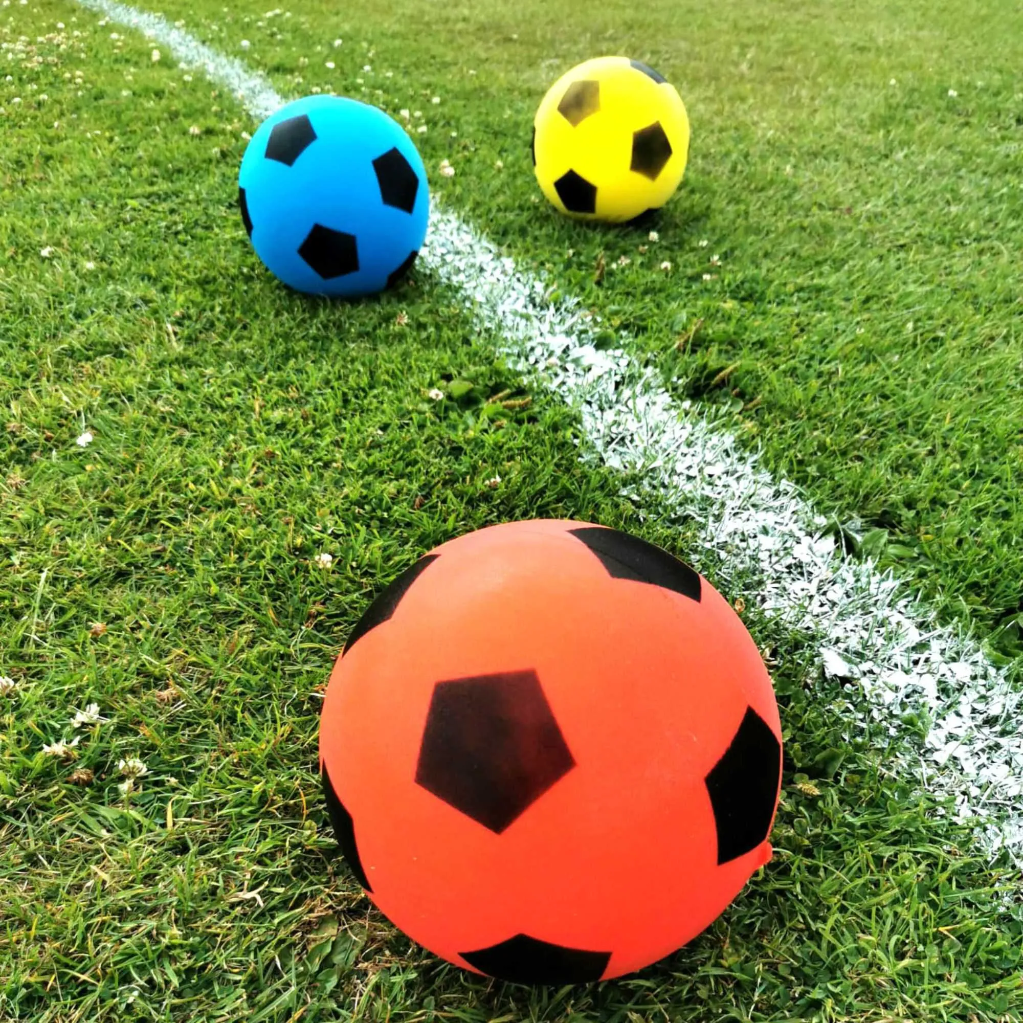 Foam Footballs | Pack of 3 | Blue, Yellow, Red