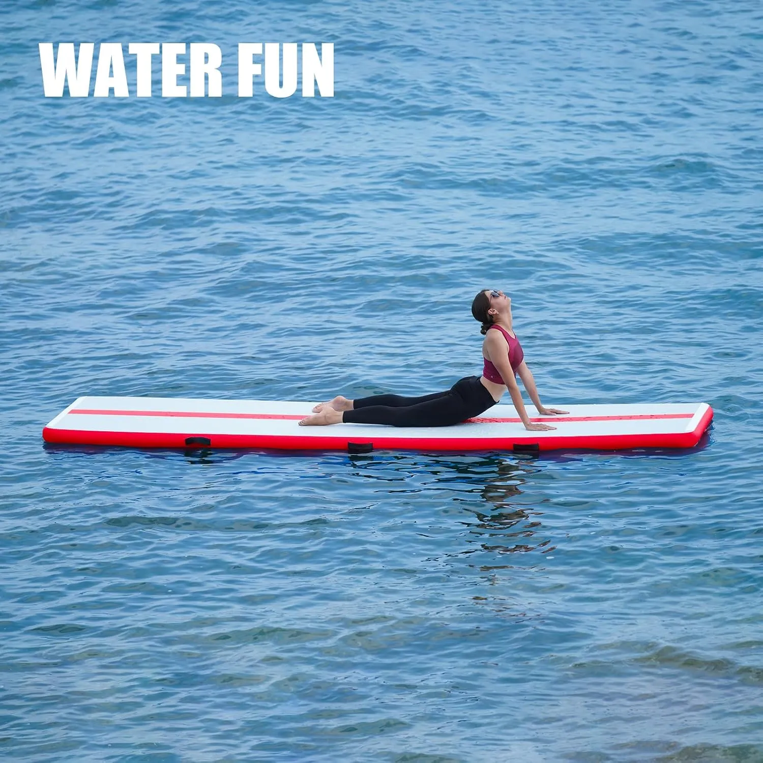 FunWater Inflatable Gymnastics Mat 10ft/13ft Tumble Track Tumbling Mat 4in Thick Gymnastic Mats for Kids with Electric Pump for Home Use/Training/Cheerleading/Gym/Yoga