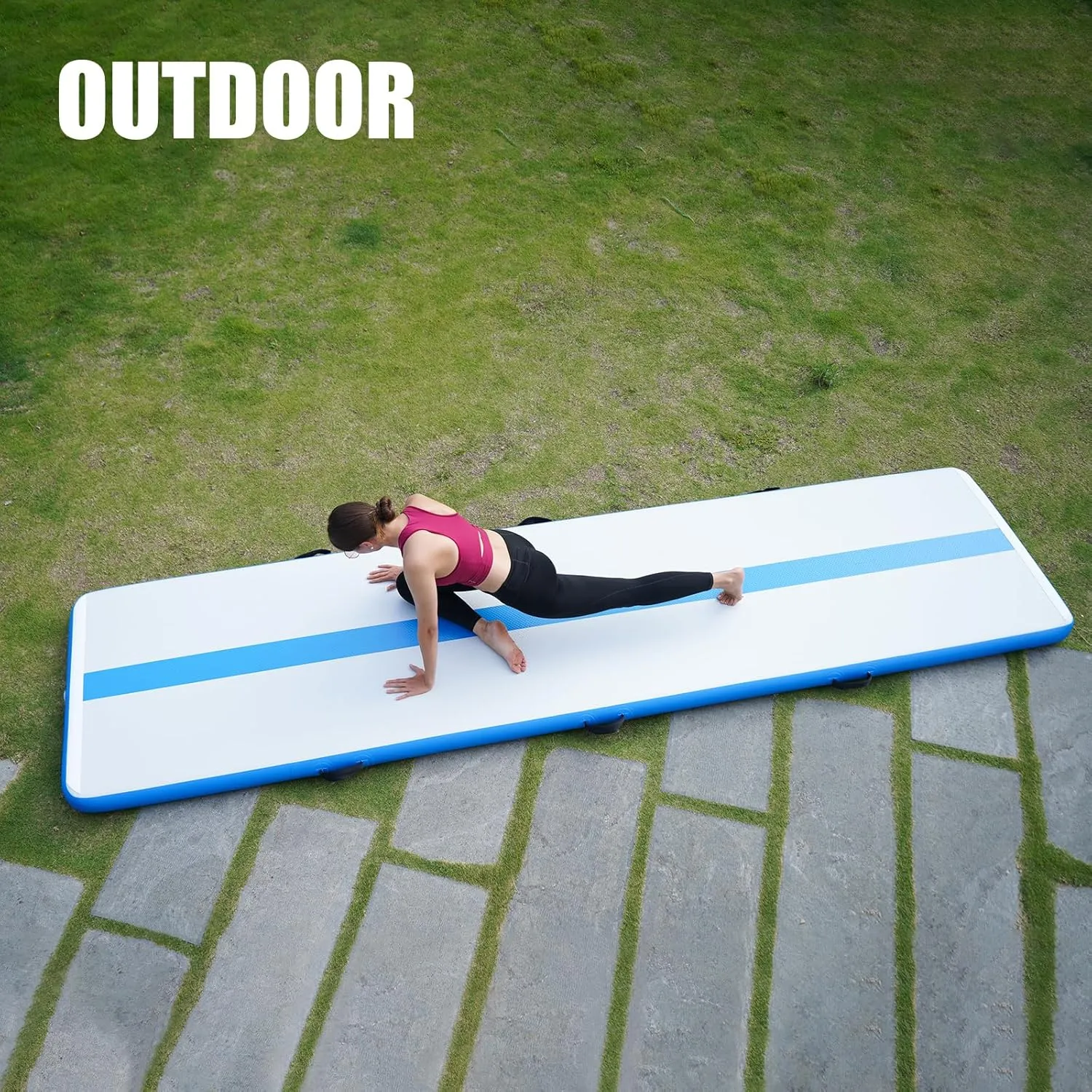 FunWater Inflatable Gymnastics Mat 10ft/13ft Tumble Track Tumbling Mat 4in Thick Gymnastic Mats for Kids with Electric Pump for Home Use/Training/Cheerleading/Gym/Yoga