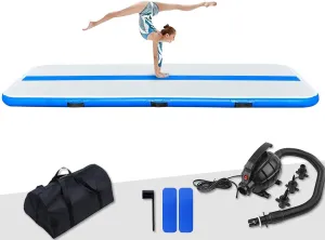 FunWater Inflatable Gymnastics Mat 10ft/13ft Tumble Track Tumbling Mat 4in Thick Gymnastic Mats for Kids with Electric Pump for Home Use/Training/Cheerleading/Gym/Yoga