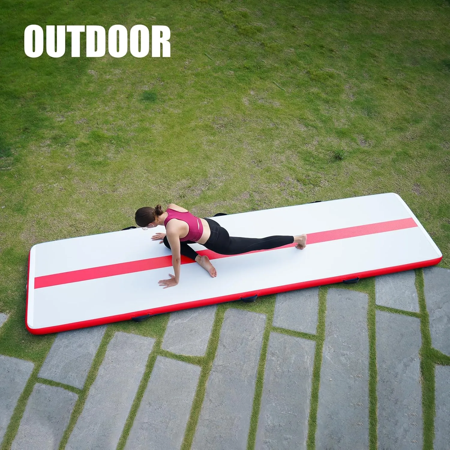 FunWater Inflatable Gymnastics Mat 10ft/13ft Tumble Track Tumbling Mat 4in Thick Gymnastic Mats for Kids with Electric Pump for Home Use/Training/Cheerleading/Gym/Yoga