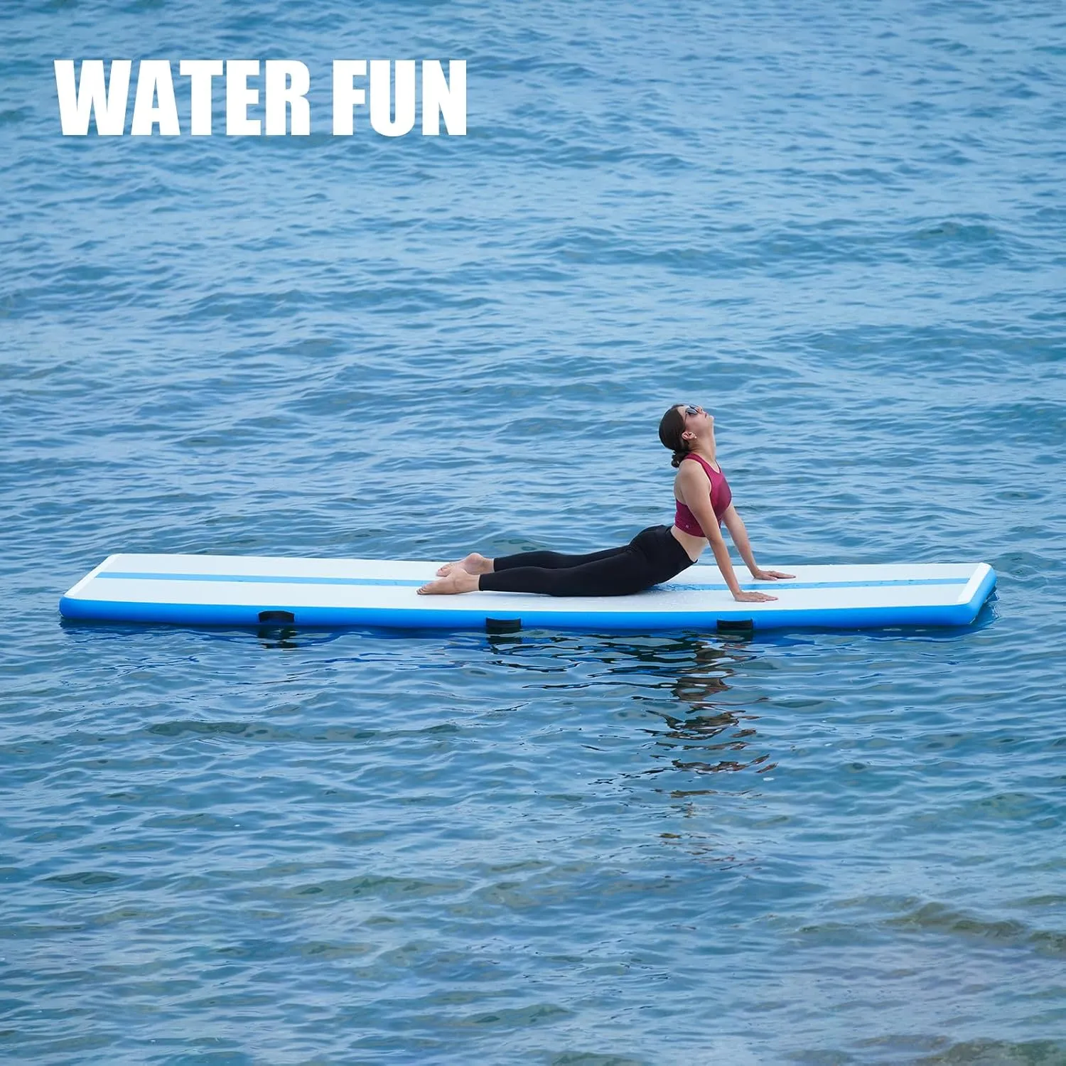 FunWater Inflatable Gymnastics Mat 10ft/13ft Tumble Track Tumbling Mat 4in Thick Gymnastic Mats for Kids with Electric Pump for Home Use/Training/Cheerleading/Gym/Yoga