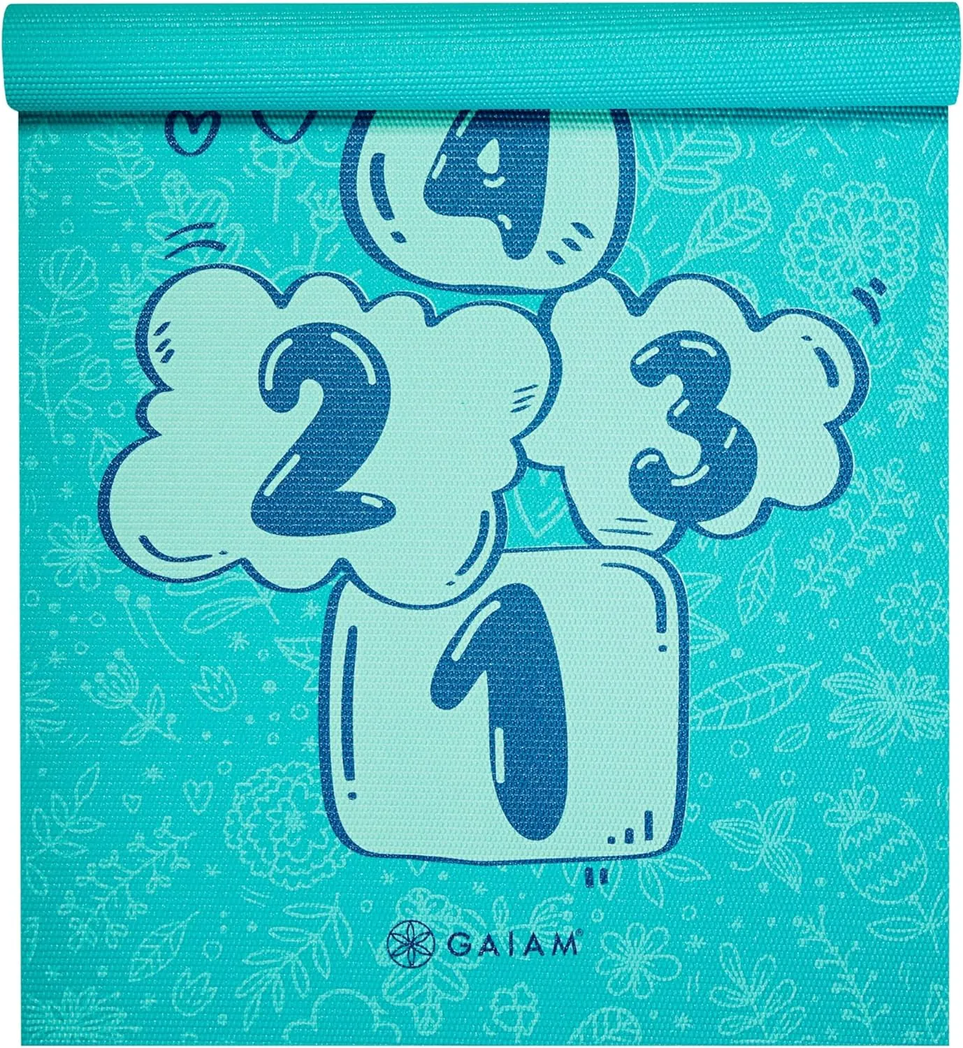 Gaiam Kids Yoga Mat Exercise Mat, Yoga for Kids with Fun Prints - Playtime for Babies, Active & Calm Toddlers and Young Children (60" L x 24" W x 3mm Thick)
