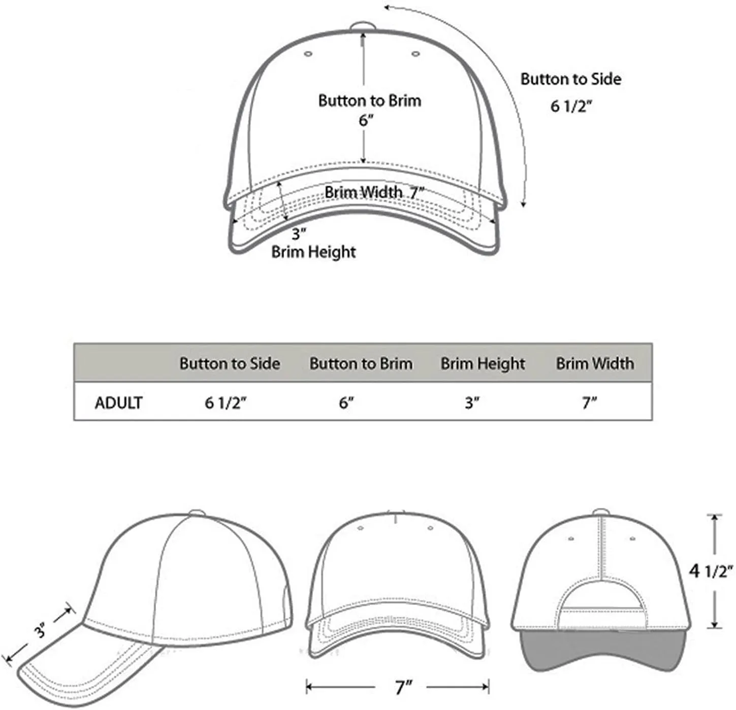 Gelante Plain Baseball Cap Adjustable Back Strap 3 PC