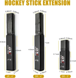 GY Hockey Stick Extension End Plug Junior -4" / Senior 2" & 4"  100% Fiberglass with PVC Cap  Easy Heat-Activated Glue Installation Fits Composite & Traditional Ice Hockey Sticks