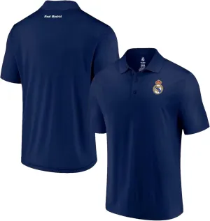 Icon Sports Officially Licensed Real Madrid Soccer Polo Shirt, Woven Patch Navy Collared Shirt, X-Large