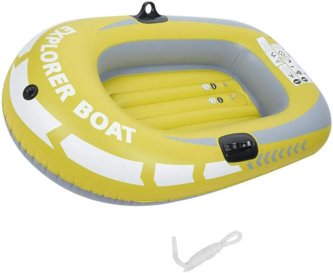 Inflatable Boat Inflatable Boat Set Thickened Rowing Boats for Kids Yellow One Person