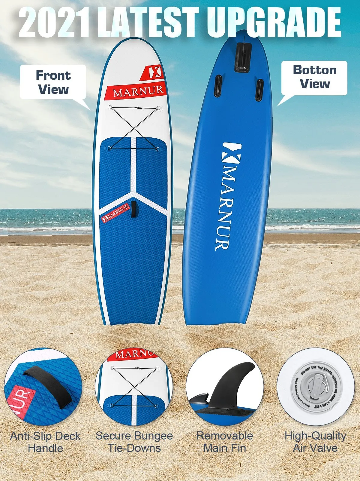 Inflatable Stand Up Paddle Board 2021 Latest Upgrade 30" SUP Board Set, Inflatable, 350 Lbs, Non-Slip Deck, Paddle Surfboard, Paddle, Pump, Backpack