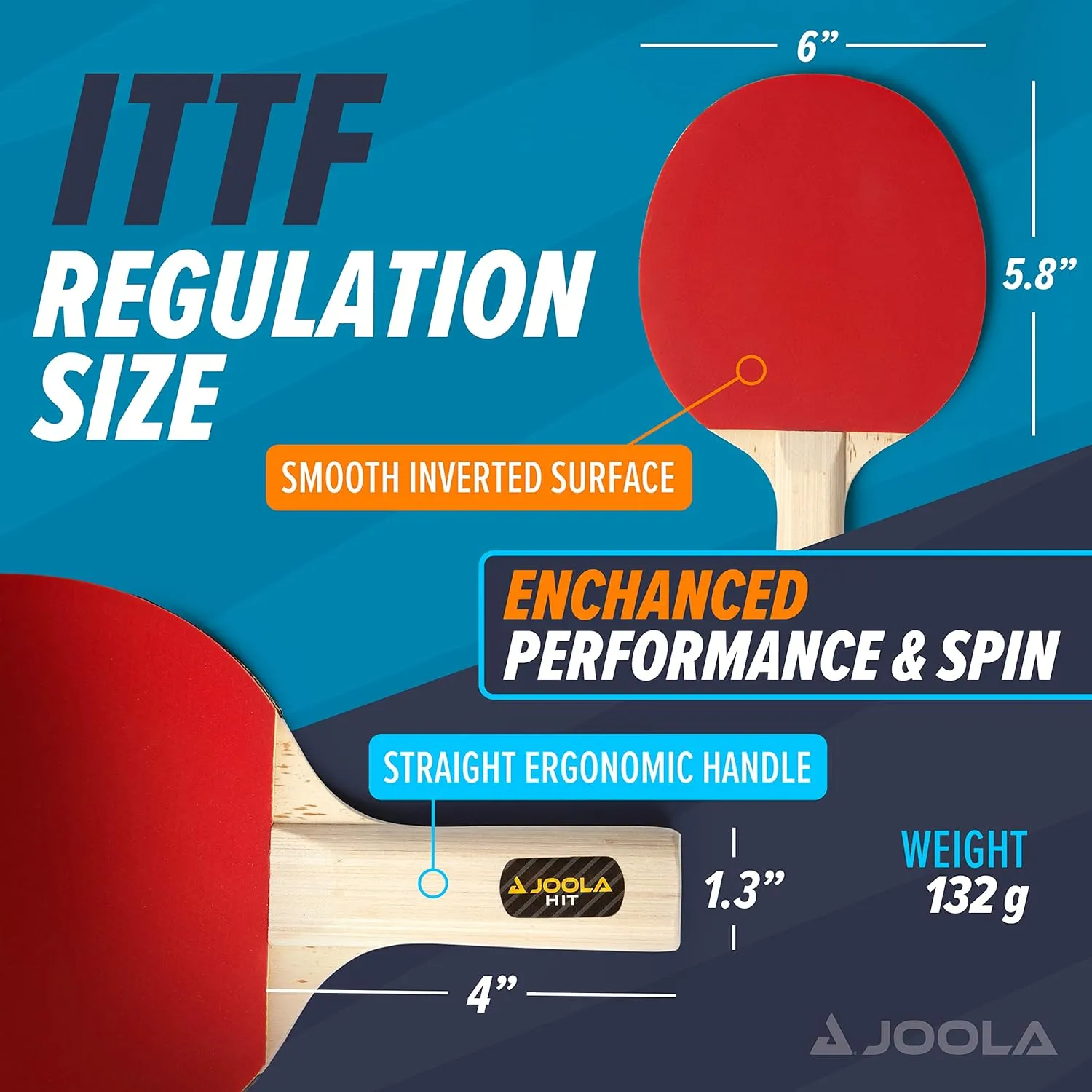JOOLA Premium Table Tennis Set - 4 Regulation Ping Pong Paddles,Training Ping Pong Balls and Carrying Case - for Training and Recreational Play - Indoor and Outdoor Compatible