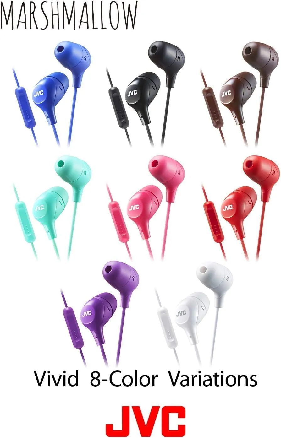 JVC Memory Foam Earbud Marshmallow Memory Foam Earbud with Mic Pink (HAFX38MP)