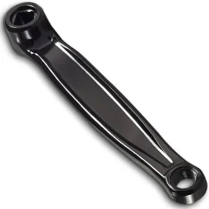 Left 170mm Bicycle Crank Arm Set Replacement for Electric, Folding, Hybrid, Mountain, Road Bike - Aluminium Alloy - Horizontal (Black, Diamond Hole)