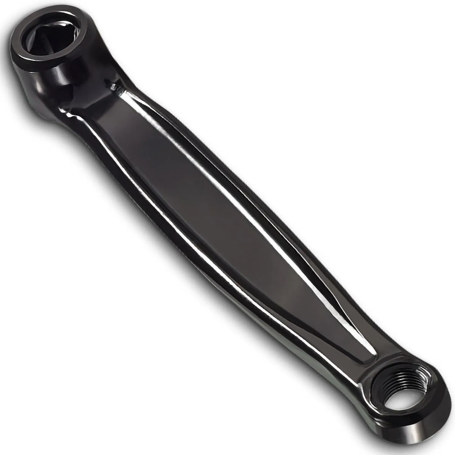 Left 170mm Bicycle Crank Arm Set Replacement for Electric, Folding, Hybrid, Mountain, Road Bike - Aluminium Alloy - Horizontal (Black, Diamond Hole)
