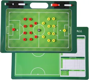 Magnetic Soccer Clipboard for Coach,Double-Sided Dry Erase Soccer Board with 30 Magnets