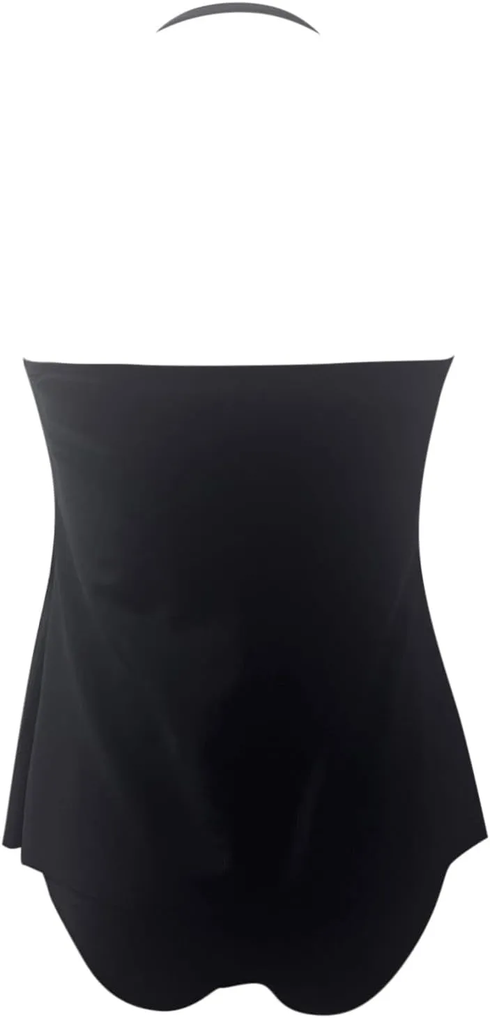 Mastectomy Swimsuits for Women with Pocket Only High Two Tummy Neck Tankini Piece High Waist Halter Control