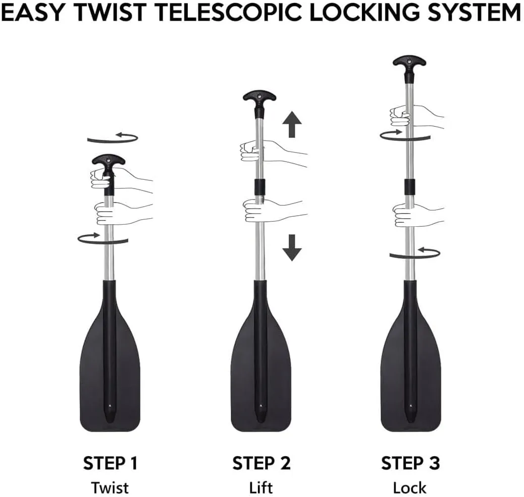 Oceansouth Adjustable Aluminum Telescopic Paddles x2