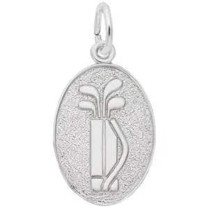 Rembrandt Charms - Golf Clubs Oval Disc Charm - 6308