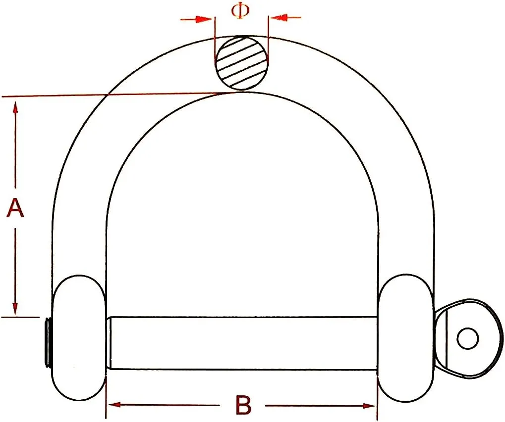Stainless Steel 316 Wide D Shackle