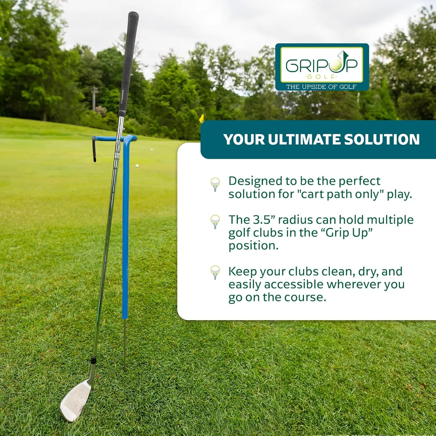 Stainless Steel Golf Club Stand. Made in The USA with Stainless Steel & Industrial Grade Vinyl coverings to Protect Your Clubs & Bag. Available in 6