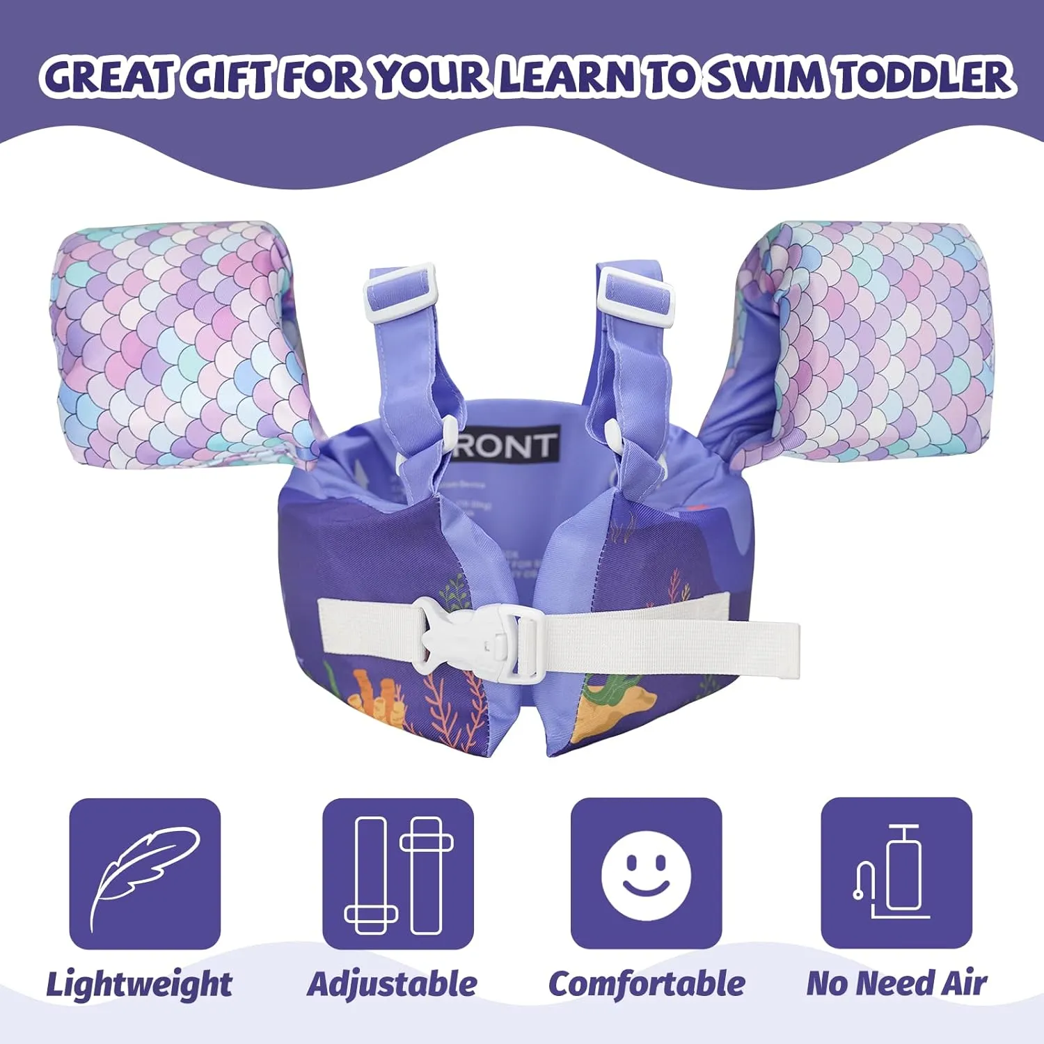 Toddler Swim Vest, Kids Floaties Jacket for 22-66 Pounds Boys & Girls, Puddle Vest for 2,3,4,5, 6 Years Old,Child Floaties for Learning to Swim and Training in The Swimming Pool
