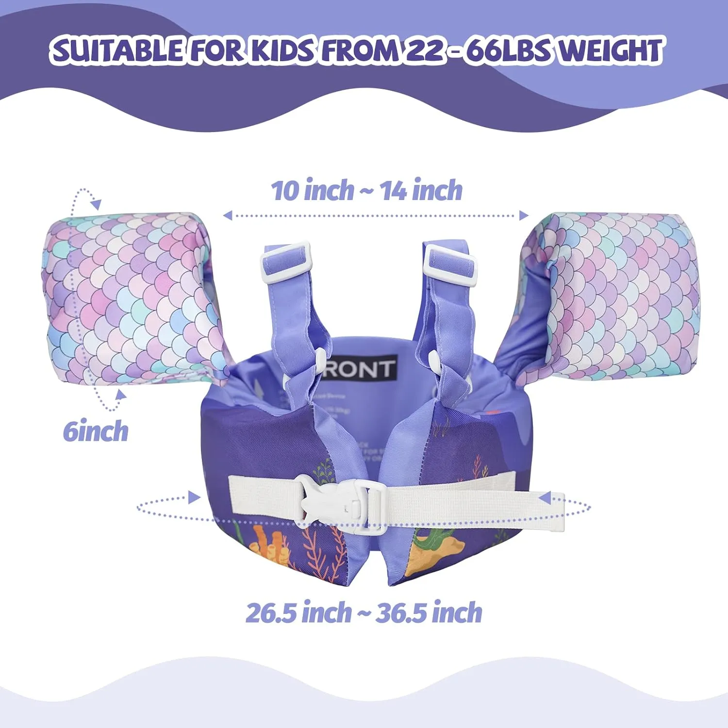 Toddler Swim Vest, Kids Floaties Jacket for 22-66 Pounds Boys & Girls, Puddle Vest for 2,3,4,5, 6 Years Old,Child Floaties for Learning to Swim and Training in The Swimming Pool