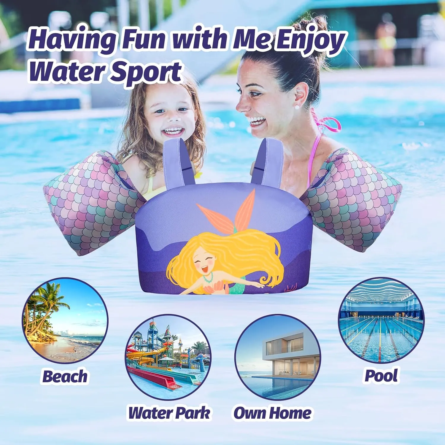 Toddler Swim Vest, Kids Floaties Jacket for 22-66 Pounds Boys & Girls, Puddle Vest for 2,3,4,5, 6 Years Old,Child Floaties for Learning to Swim and Training in The Swimming Pool
