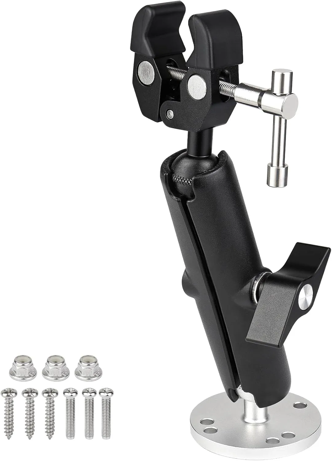 Trolling Motor Stabilizer Mount Support for Minn kota Terrova/Riptide Terrova/Ulterra/PowerDrive,Tough-Claw Trolling Motor Shaft Securely&Reduces Vibration,360 Adjustable,Fits up to 2-Inch Bar
