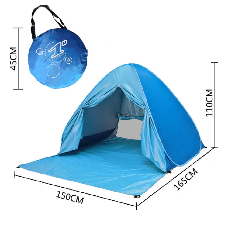 With Curtain Automatic Instant Pop Up Tent Potable Beach Tent, Size: 150x165x110cm(Green)
