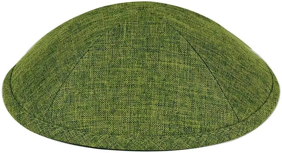 Zion Judaica Deluxe Linen Kippah Kids Yamakas Mens Ceremony Yarmulkes W/Clips